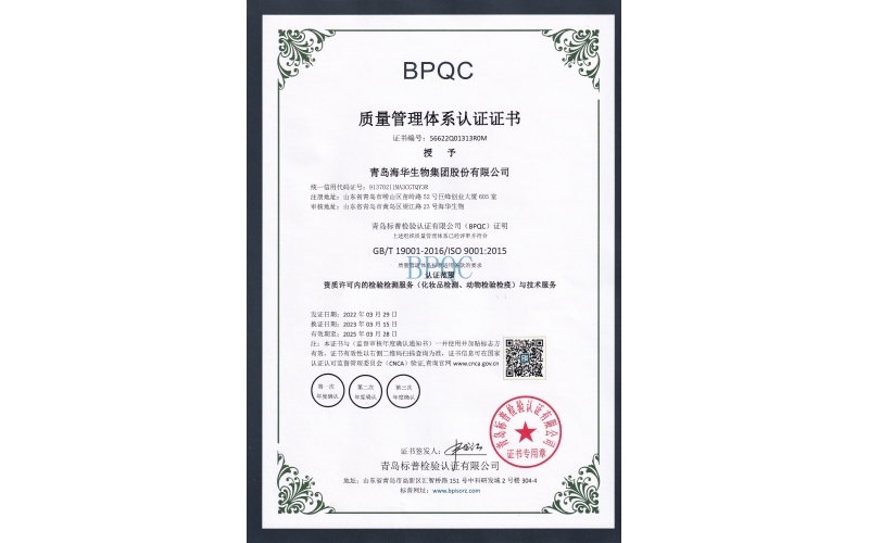 ISO 9001 Quality Management System Certification